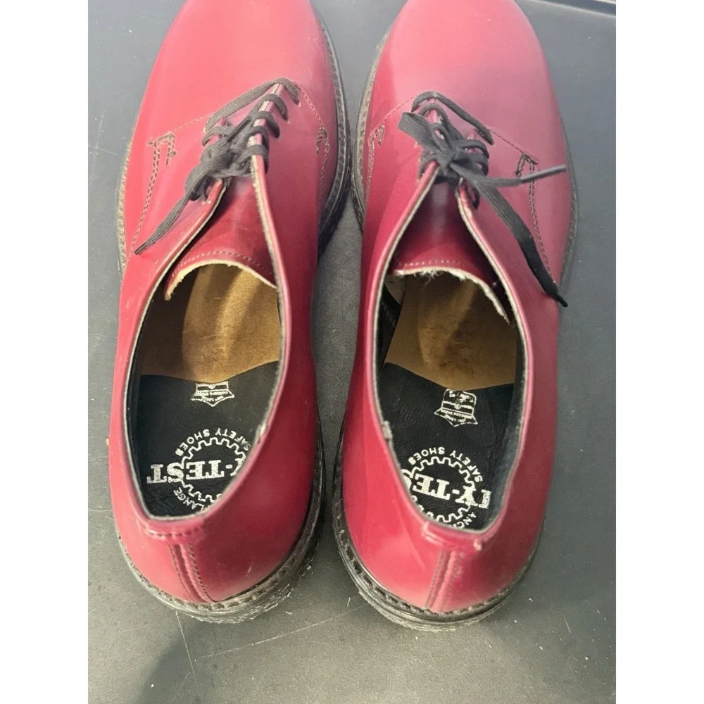 Vintage Executive Hy-Test Men's Steel Toe Oxfords‎ Red Leather Wingtip Size 7M